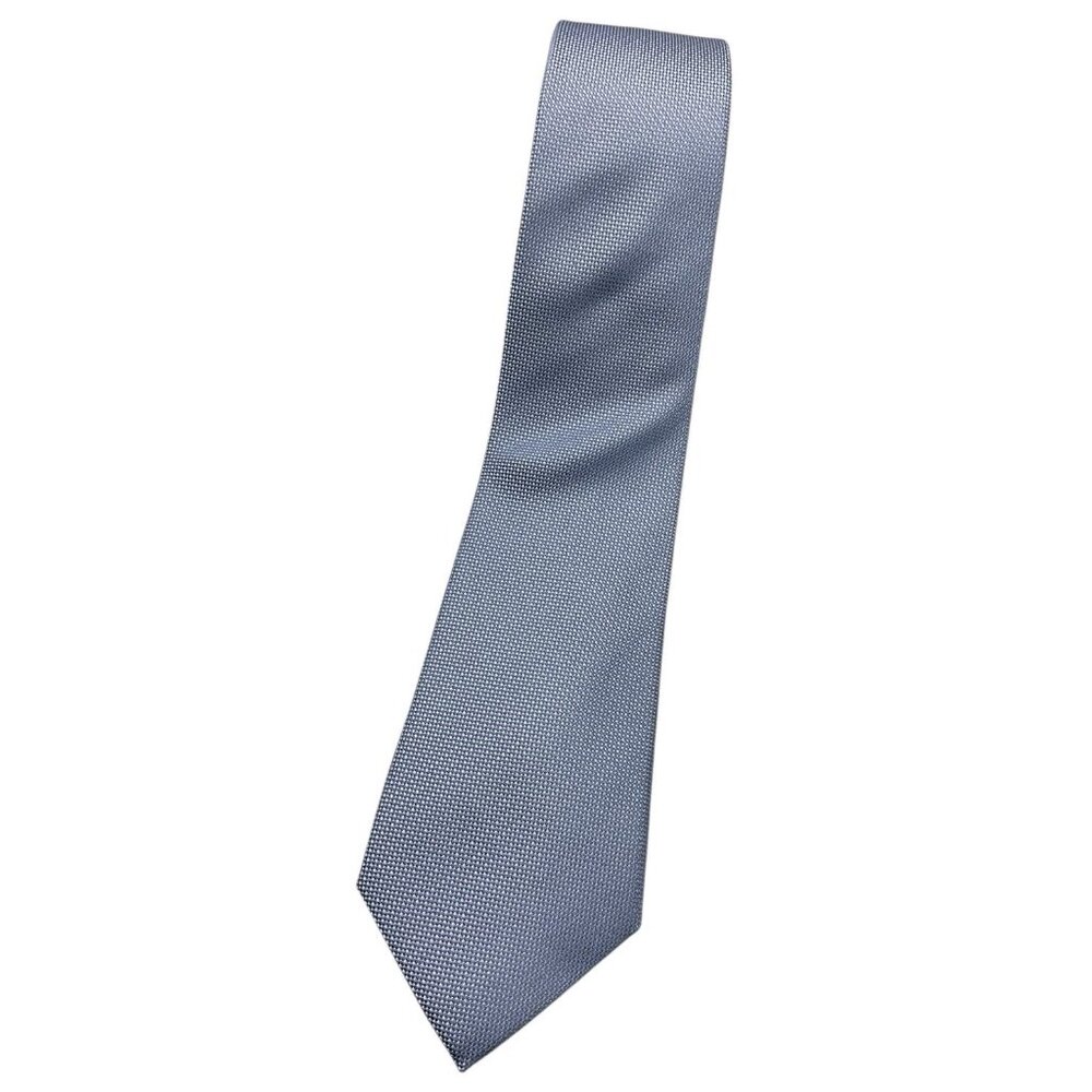 NEW SUITSUPPLY Men's 100% Silk Necktie LUXURY Tie Solid Blue W:3.2"